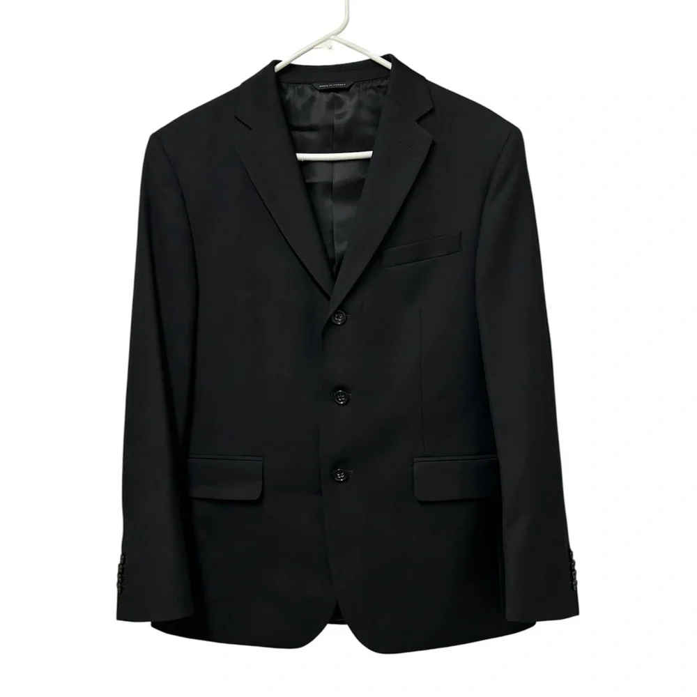 Banana Republic Black Wool Men’s Suit 40S Blazer & 34x34 Dress Pants